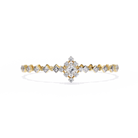1.7 CTW princess-center and round diamond link tennis bracelet in Yellow Gold, front-facing flat view – Lunéa Paris