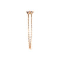 0.3 CTW pavé double-bar round diamond double-chain bracelet in Rose Gold, upright side profile – Lunéa Paris