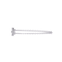 0.3 CTW pavé double-bar round diamond double-chain bracelet in White Gold, flat side profile – Lunéa Paris