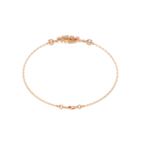 0.1 CTW sculptural fan round diamond double-chain bracelet in Rose Gold, circular profile view – Lunéa Paris