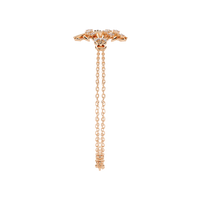 0.1 CTW sculptural fan round diamond double-chain bracelet in Rose Gold, narrow side profile – Lunéa Paris