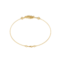 0.1 CTW sculptural fan round diamond double-chain bracelet in Yellow Gold, circular profile view – Lunéa Paris