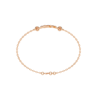 0.3 CTW geometric triangle pavé round diamond double-chain bracelet in Rose Gold, circular profile view – Lunéa Paris