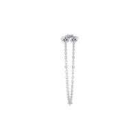 0.3 CTW geometric triangle pavé round diamond double-chain bracelet in White Gold, narrow side profile – Lunéa Paris