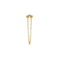0.3 CTW geometric triangle pavé round diamond double-chain bracelet in Yellow Gold, narrow side profile – Lunéa Paris