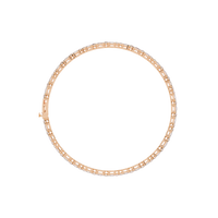 Round and princess-cut lab-grown diamond tennis bracelet in Rose Gold, circular profile showing the clasp – Lunéa Paris