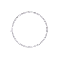 Round and princess-cut lab-grown diamond tennis bracelet in White Gold, circular profile showing the clasp – Lunéa Paris