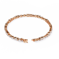 5.7 CTW multi-shape lab-grown diamond tennis bracelet in Rose Gold, elevated clasp-side view – Lunéa Paris