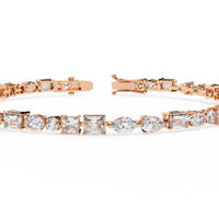 5.7 CTW multi-shape lab-grown diamond tennis bracelet in Rose Gold, close front detail – Lunéa Paris