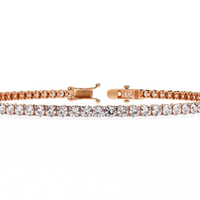 3.9 CTW classic round lab-grown diamond tennis bracelet in Rose Gold, close front detail – Lunéa Paris