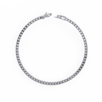 3.9 CTW classic round lab-grown diamond tennis bracelet in White Gold, circular profile view – Lunéa Paris