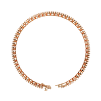 2.6 CTW classic round lab-grown diamond tennis bracelet in Rose Gold, circular profile showing the clasp – Lunéa Paris