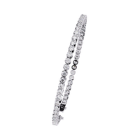 2.6 CTW classic round lab-grown diamond tennis bracelet in White Gold, angled profile view – Lunéa Paris