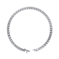 2.6 CTW classic round lab-grown diamond tennis bracelet in White Gold, circular profile showing the clasp – Lunéa Paris