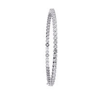 2.6 CTW classic round lab-grown diamond tennis bracelet in White Gold, upright side profile – Lunéa Paris