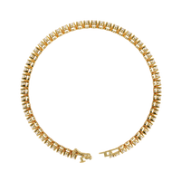 2.6 CTW classic round lab-grown diamond tennis bracelet in Yellow Gold, circular profile showing the clasp – Lunéa Paris
