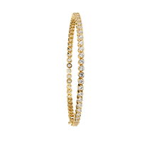 2.6 CTW classic round lab-grown diamond tennis bracelet in Yellow Gold, upright side profile – Lunéa Paris