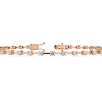 1.0 CTW classic round lab-grown diamond tennis bracelet in Rose Gold, close front detail – Lunéa Paris