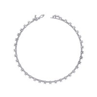 1.0 CTW classic round lab-grown diamond tennis bracelet in White Gold, circular profile showing the clasp – Lunéa Paris