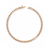 3.5 CTW emerald-cut lab-grown diamond tennis bracelet in Rose Gold, circular profile showing the clasp – Lunéa Paris