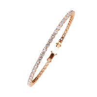 6.7 CTW oval lab-grown diamond tennis bracelet in Rose Gold, angled profile view – Lunéa Paris