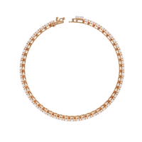 6.7 CTW oval lab-grown diamond tennis bracelet in Rose Gold, circular profile showing the clasp – Lunéa Paris