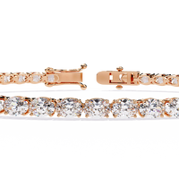 6.7 CTW oval lab-grown diamond tennis bracelet in Rose Gold, close front detail – Lunéa Paris