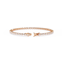 6.7 CTW oval lab-grown diamond tennis bracelet in Rose Gold, rear clasp-side flat view – Lunéa Paris