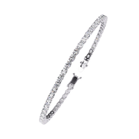 6.7 CTW oval lab-grown diamond tennis bracelet in White Gold, angled profile view – Lunéa Paris