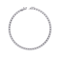 6.7 CTW oval lab-grown diamond tennis bracelet in White Gold, circular profile showing the clasp – Lunéa Paris