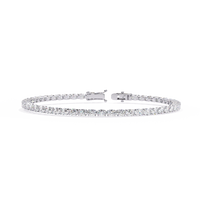 6.7 CTW oval lab-grown diamond tennis bracelet in White Gold, front-facing flat view – Lunéa Paris
