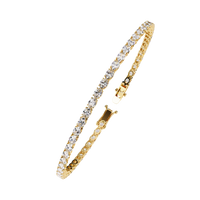 6.7 CTW oval lab-grown diamond tennis bracelet in Yellow Gold, angled profile view – Lunéa Paris