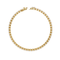 6.7 CTW oval lab-grown diamond tennis bracelet in Yellow Gold, circular profile showing the clasp – Lunéa Paris