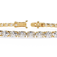 6.7 CTW oval lab-grown diamond tennis bracelet in Yellow Gold, close front detail – Lunéa Paris