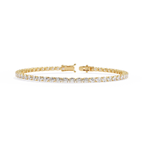 6.7 CTW oval lab-grown diamond tennis bracelet in Yellow Gold, front-facing flat view – Lunéa Paris
