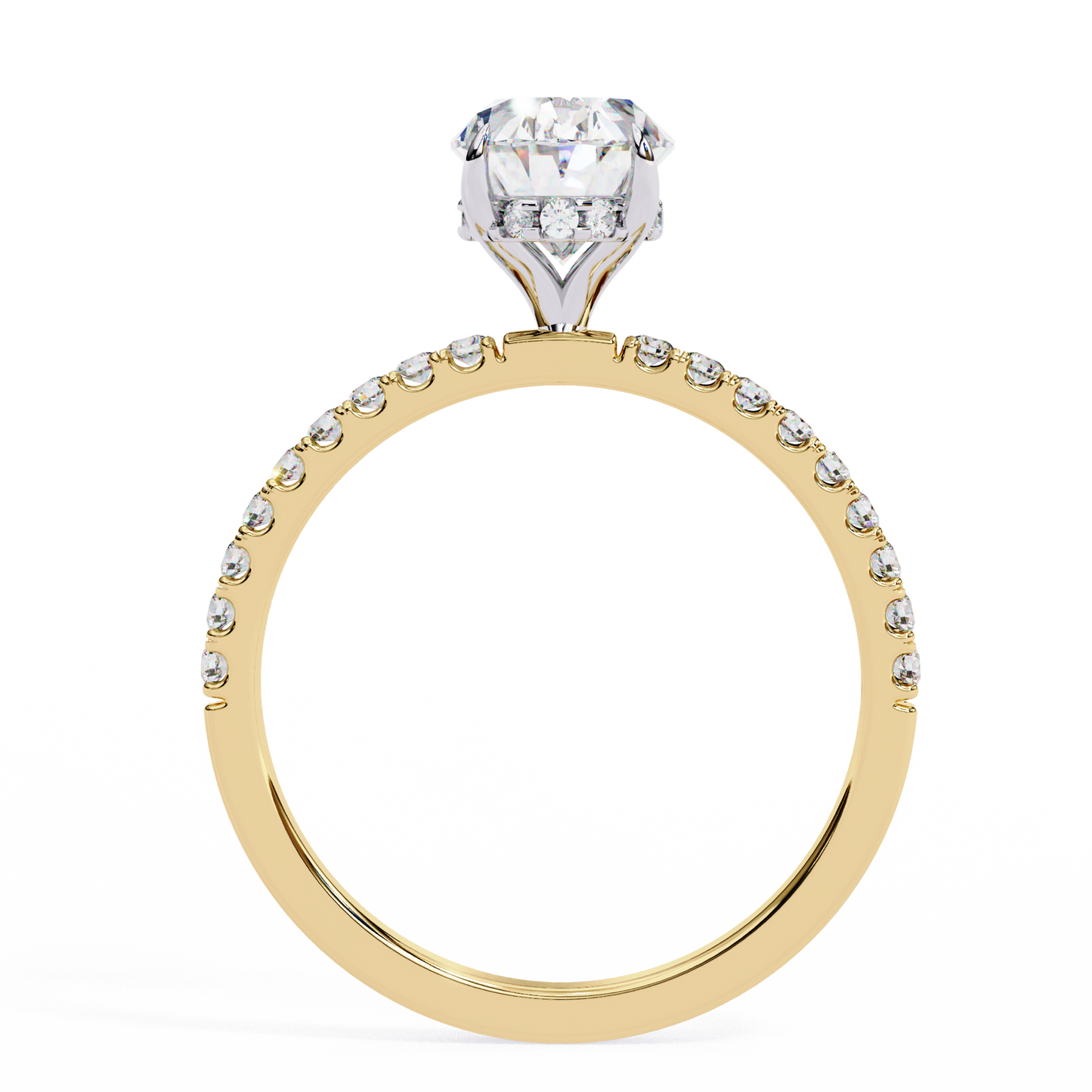 1.44 CTW Oval Lab-Grown Diamond Pavé Engagement Ring in 14K Gold