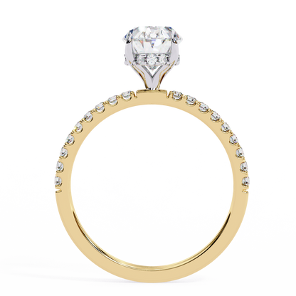 1.44 CTW Oval Lab-Grown Diamond Pavé Engagement Ring in 14K Gold
