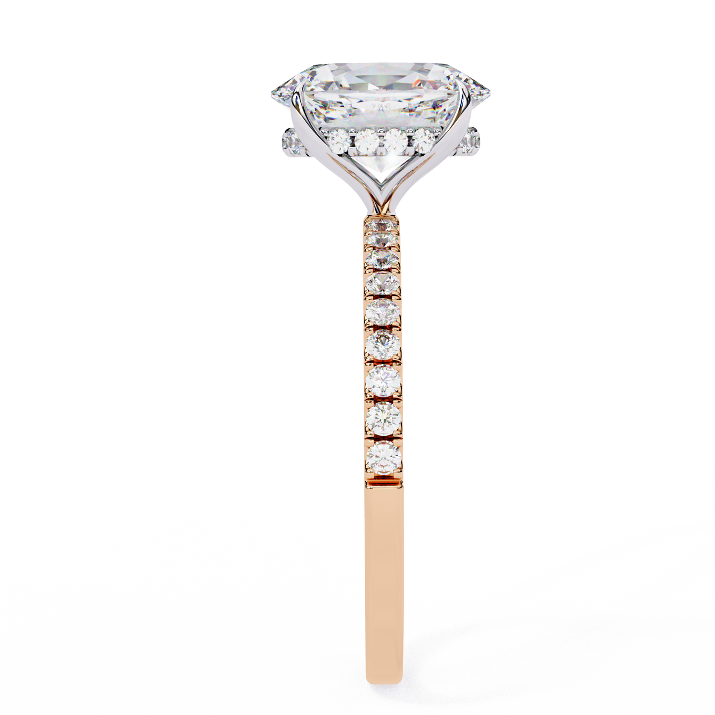 1.44 CTW Oval Lab-Grown Diamond Pavé Engagement Ring in 14K Gold