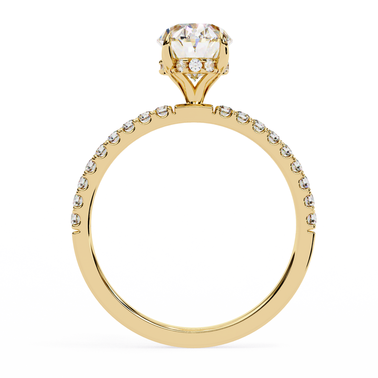 1.44 CTW Oval Lab-Grown Diamond Pavé Engagement Ring in 14K Gold