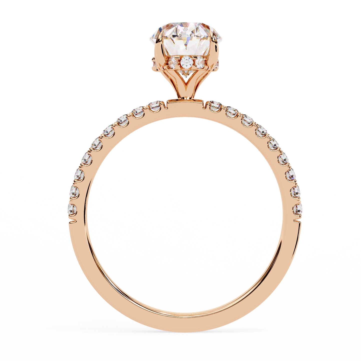 1.44 CTW Oval Lab-Grown Diamond Pavé Engagement Ring in 14K Gold