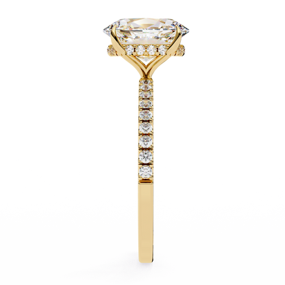 1.44 CTW Oval Lab-Grown Diamond Pavé Engagement Ring in 14K Gold