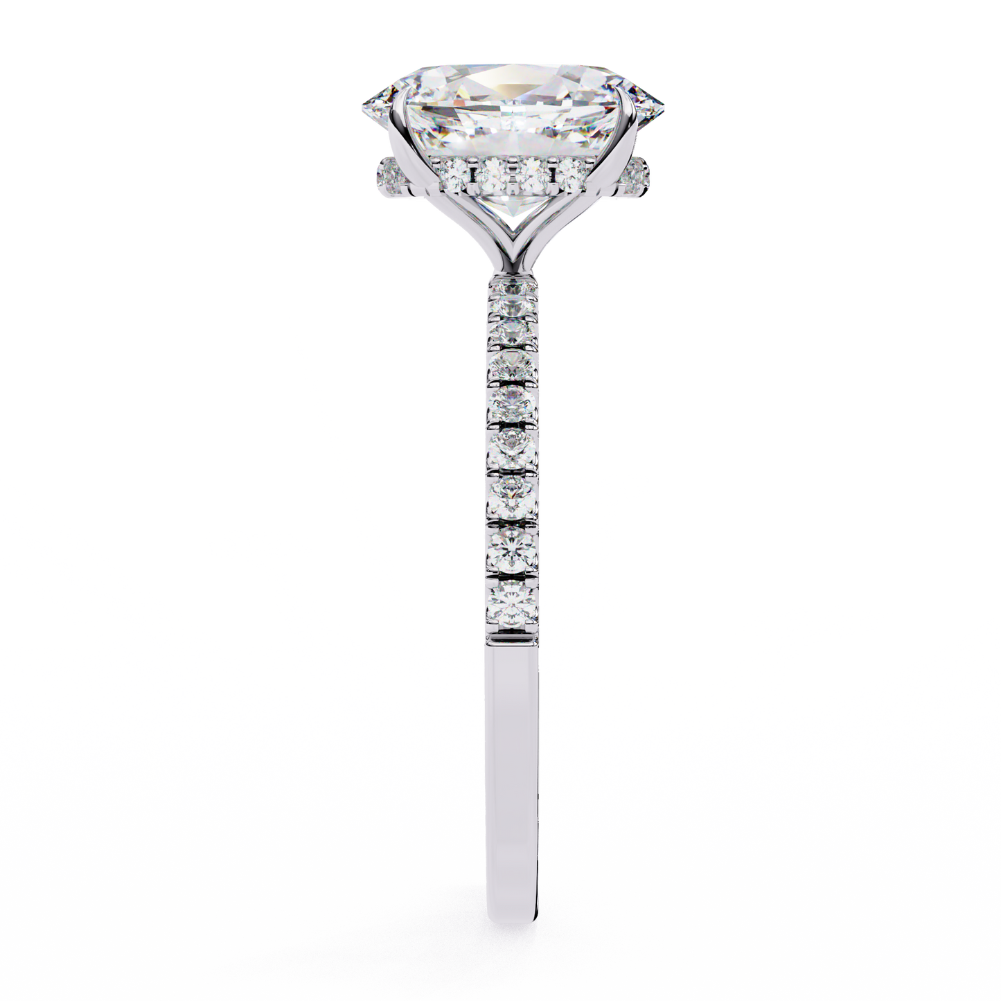 1.44 CTW Oval Lab-Grown Diamond Pavé Engagement Ring in 14K Gold