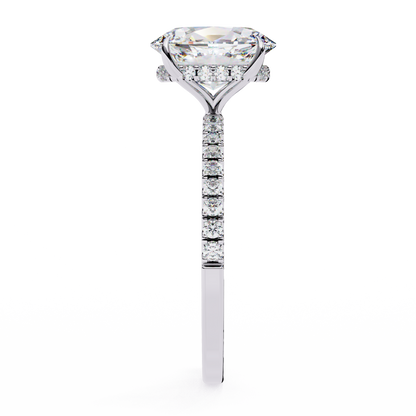 1.44 CTW Oval Lab-Grown Diamond Pavé Engagement Ring in 14K Gold