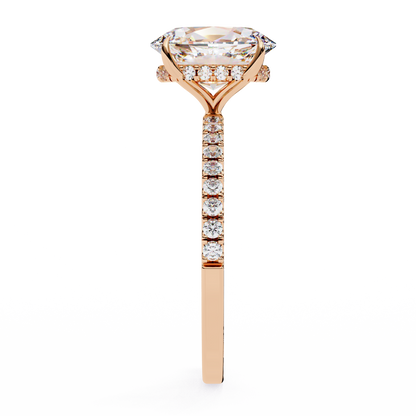 1.44 CTW Oval Lab-Grown Diamond Pavé Engagement Ring in 14K Gold
