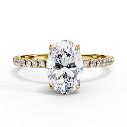 1.44 CTW Oval Lab-Grown Diamond Pavé Engagement Ring in 14K Gold
