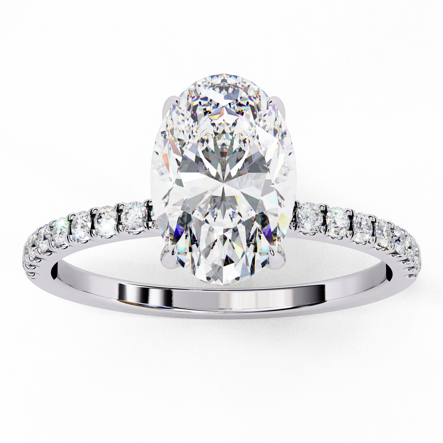 1.44 CTW Oval Lab-Grown Diamond Pavé Engagement Ring in 14K Gold