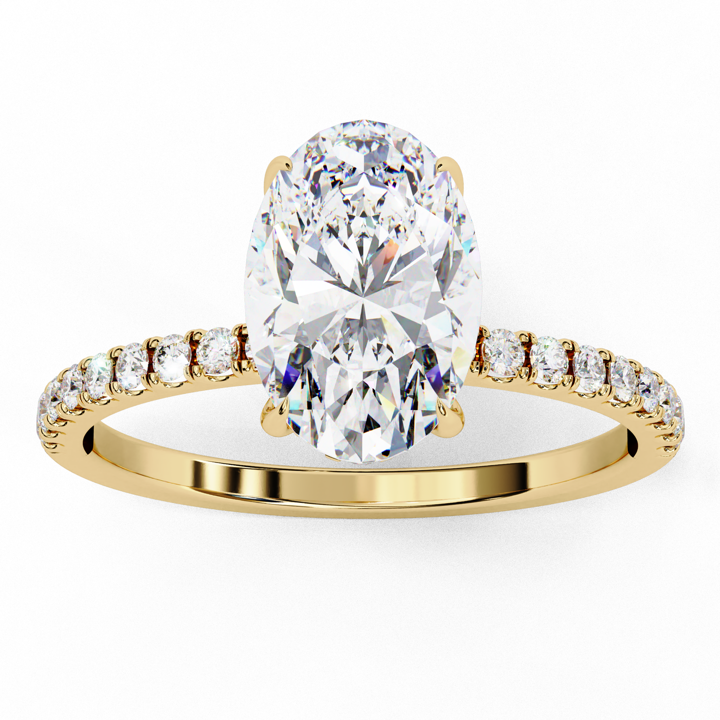 1.44 CTW Oval Lab-Grown Diamond Pavé Engagement Ring in 14K Gold