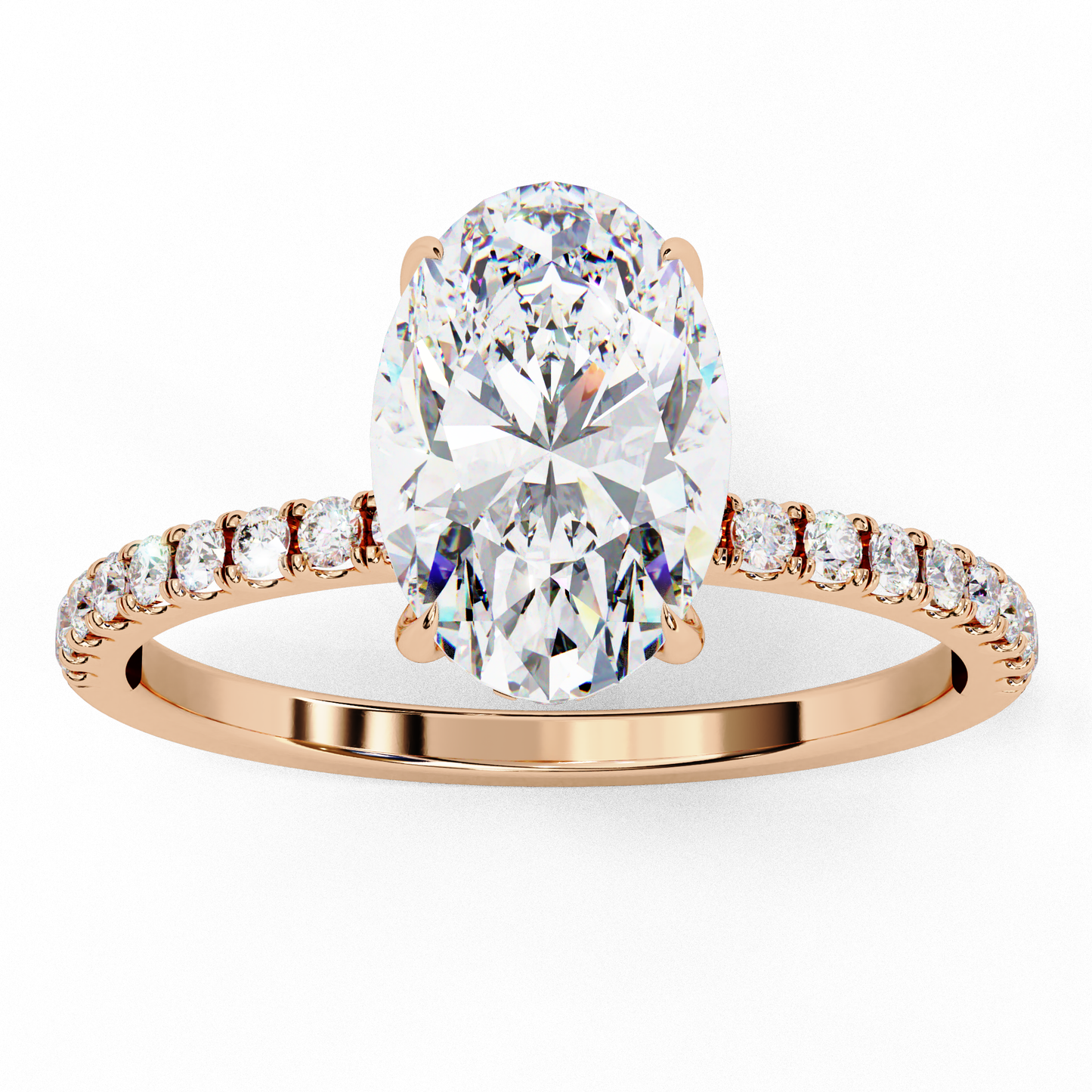 1.44 CTW Oval Lab-Grown Diamond Pavé Engagement Ring in 14K Gold