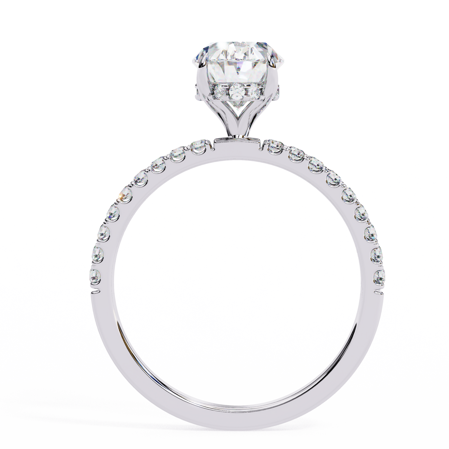 1.44 CTW Oval Lab-Grown Diamond Pavé Engagement Ring in 14K Gold