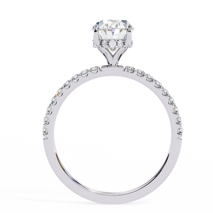 1.44 CTW Oval Lab-Grown Diamond Pavé Engagement Ring in 14K Gold